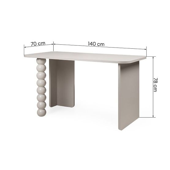 Orel Desk, Cashmere, Decorative Leg