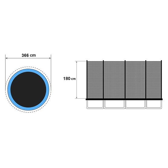 Outdoor Trampoline Net 366 cm 12 ft/8 Poles