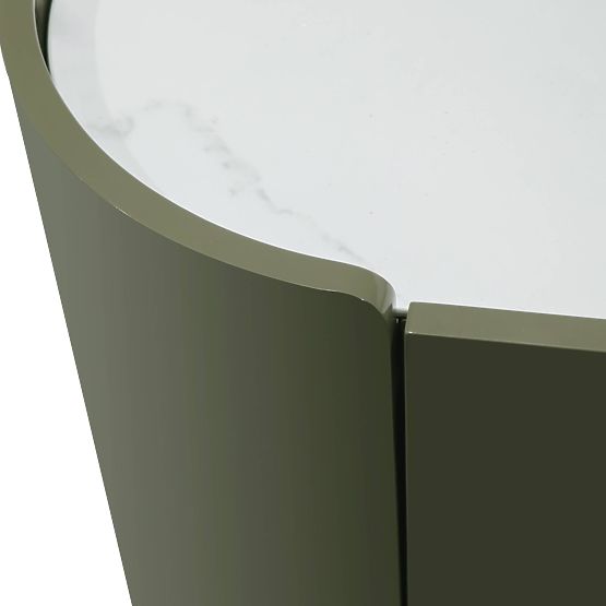 Oval Dresser Nari, Green/Grey, Sintered, Glossy