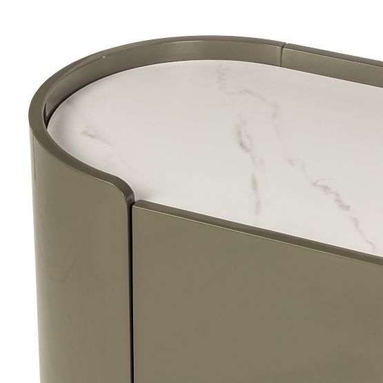 Oval Dresser Nari, Green/Grey, Sintered, Glossy