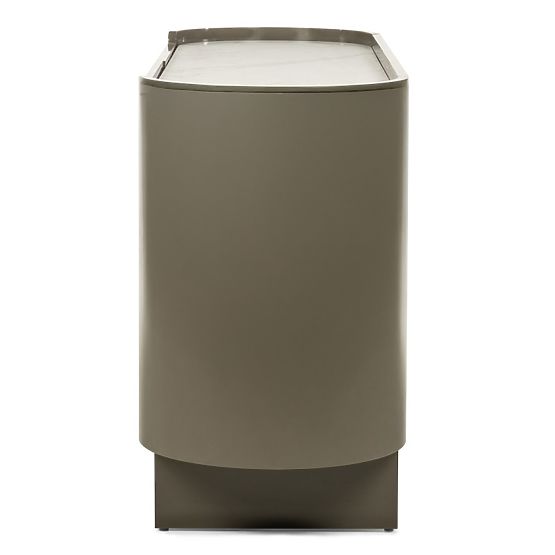 Oval Dresser Nari, Green/Grey, Sintered, Glossy