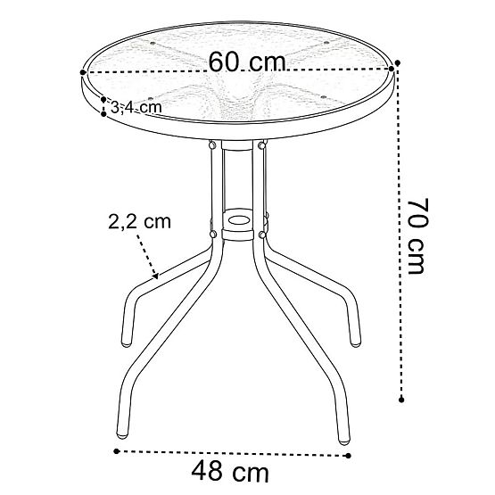 PALMA Garden Furniture Set Table + 2 Chairs