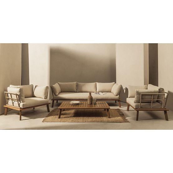 Penne Garden Furniture Set, Eucalyptus Wood FSC, Aluminum, Beige