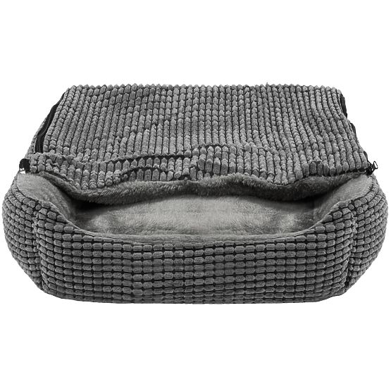 Pet bed with blanket S - gray