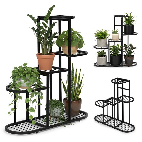 Plant Stand, 5 Levels, Black, ModernHome