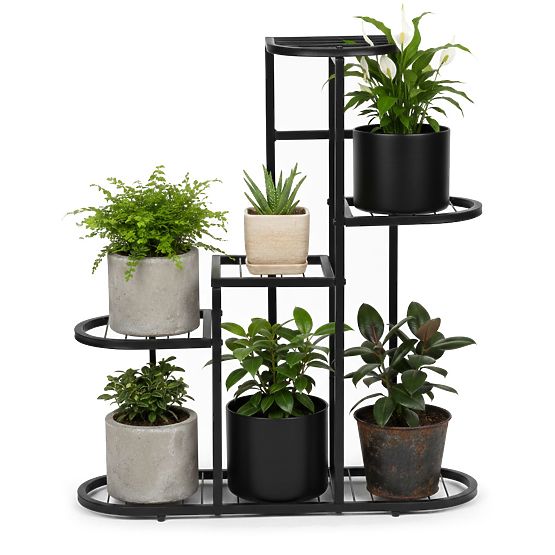Plant Stand, 5 Levels, Black, ModernHome