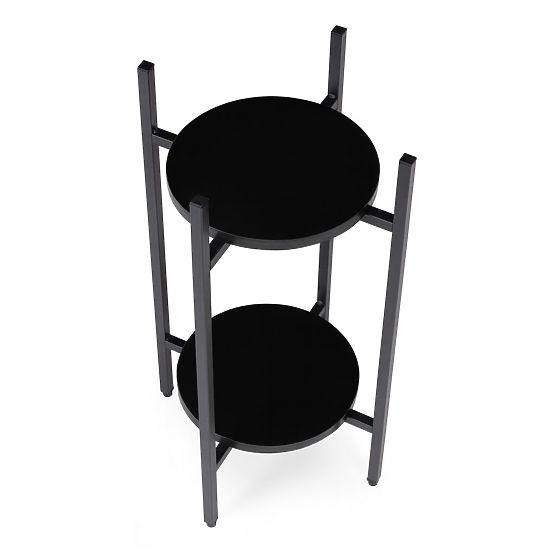 Plant Stand, Flower Stand, Decoration, 2 Levels, Black, ModernHome