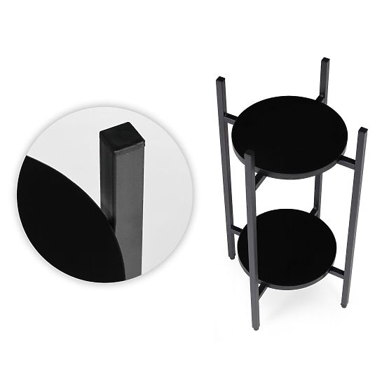 Plant Stand, Flower Stand, Decoration, 2 Levels, Black, ModernHome