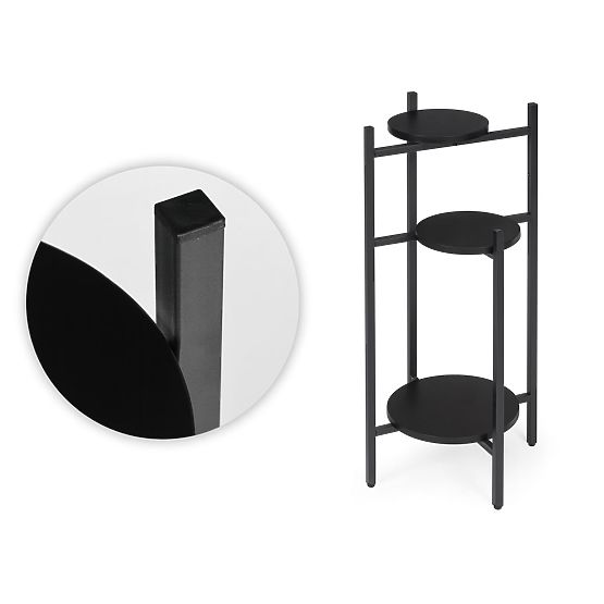 Plant Stand, Flower Stand, Decoration, 3 Levels, Black, ModernHome