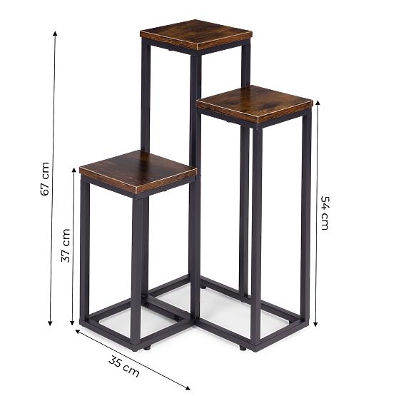 Plant Stand with 3 Shelves Loft ModernHome