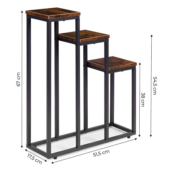 Plant Stand with 3 Shelves Loft ModernHome