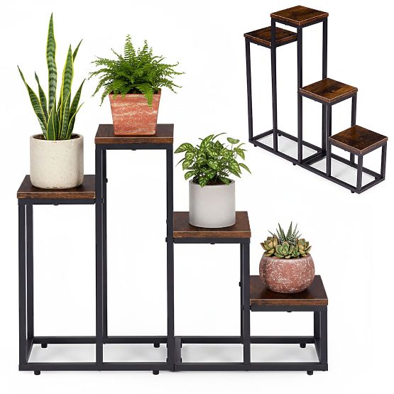 Plant Stand with 4 Shelves Loft ModernHome