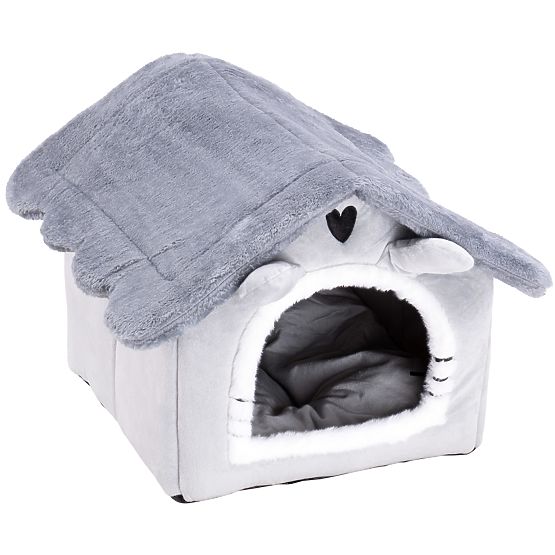 Plush Cat House JASPER Grey