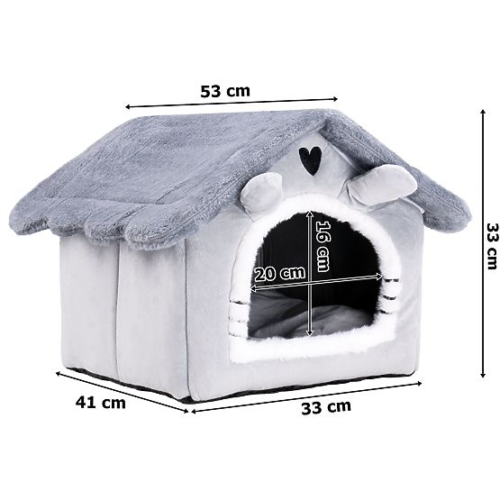 Plush Cat House JASPER Grey