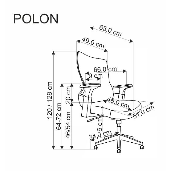POLON swivel chair black (1p=1pc)