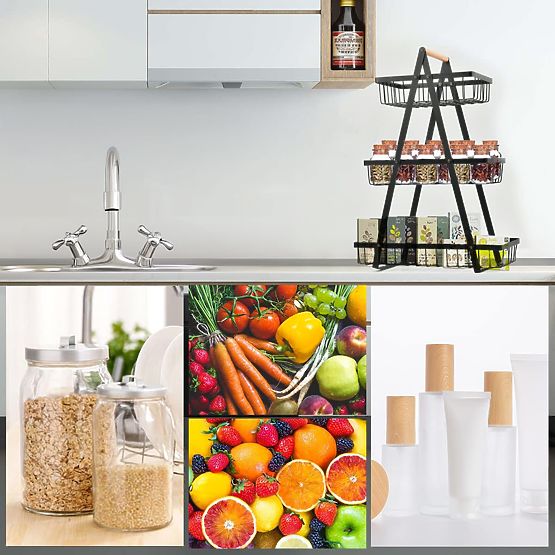 PULOS 3-Tier Black Fruit Basket