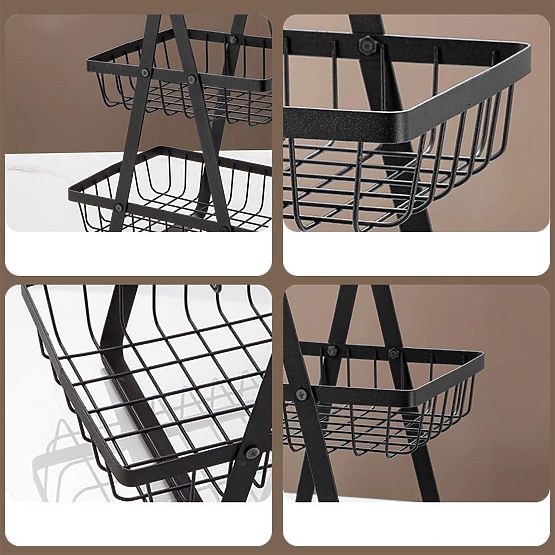 PULOS 3-Tier Black Fruit Basket