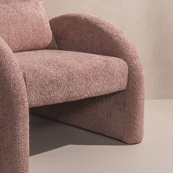 Rainbow Relaxation Chair Pink, Boucle, Rounded