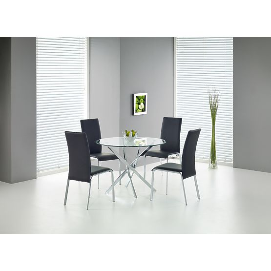 RAYMOND Table, Top - Transparent, Legs - Chrome