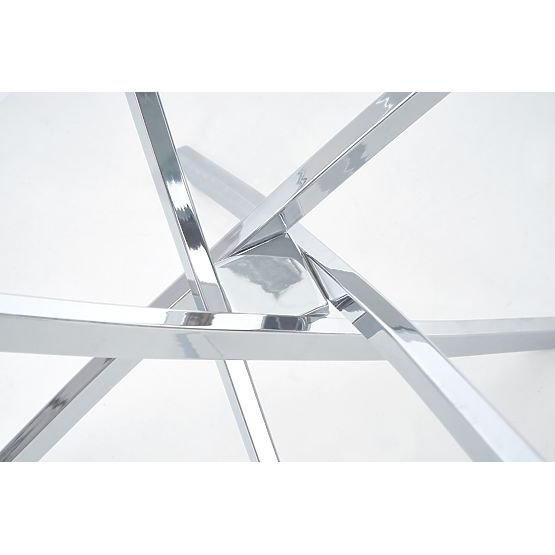 RAYMOND Table, Top - Transparent, Legs - Chrome
