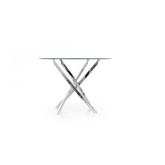 RAYMOND Table, Top - Transparent, Legs - Chrome