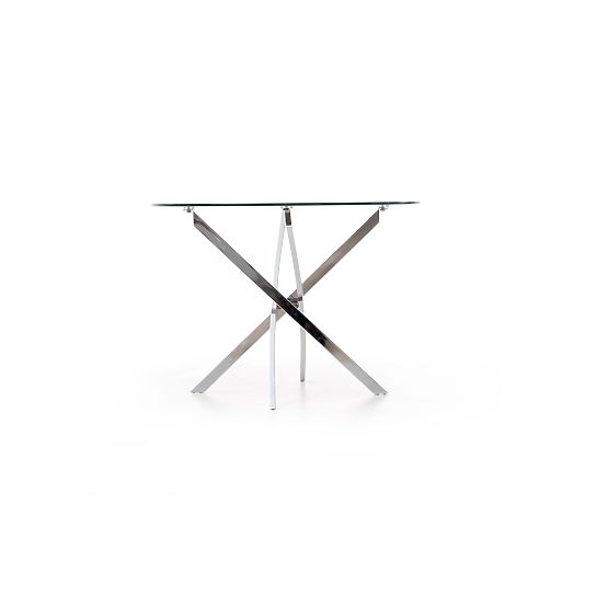 RAYMOND Table, Top - Transparent, Legs - Chrome