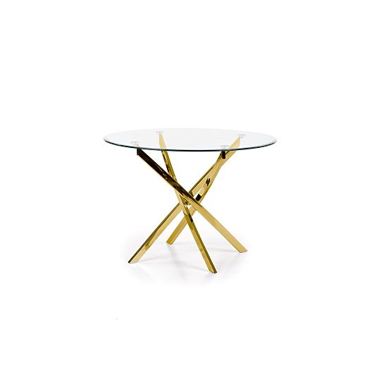 RAYMOND Table, Top - Transparent, Legs - Gold (2p=1pc)