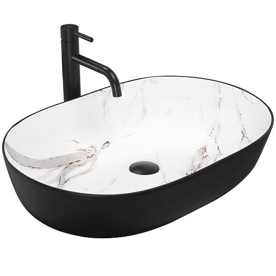 Rea CLEO 61 BLACK AIAX MATT Countertop Basin