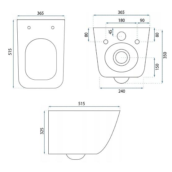 Rea Dexter Tornado Wall-Hung Toilet Bowl