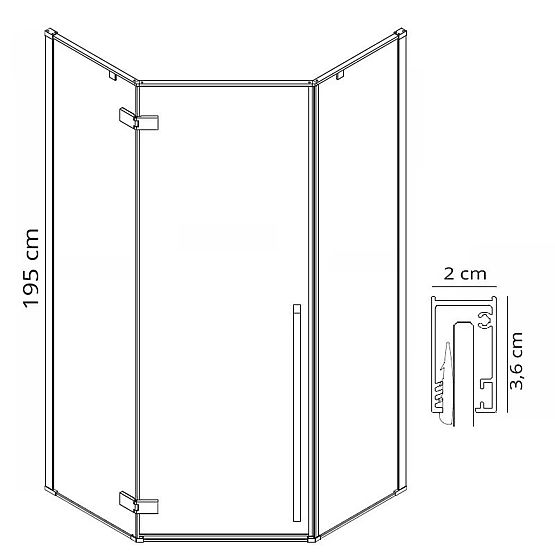 Rea DIAMOND 100x100 GOLD Shower Enclosure