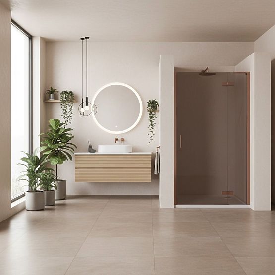 Rea Hugo 100 Brushed Copper Shower Doors