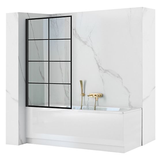 Rea Lagos-1 Fixed Bath Screen 70 Black