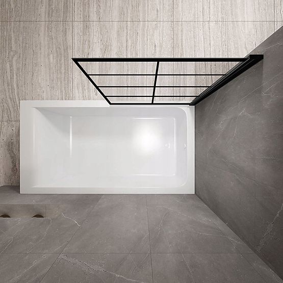 Rea Lagos-1 Fixed Bath Screen 70 Black