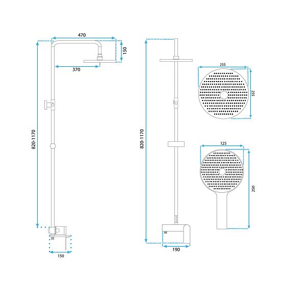 REA Marco Black Shower Set