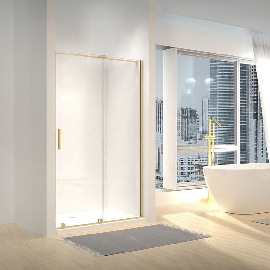 Rea Montana 120 Brushed Gold Shower Door