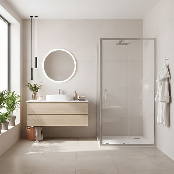 Rea Primo Slide Shower Enclosure 100x70 Chrome