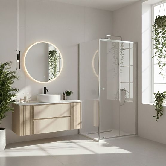 Rea Primo Slide Shower Enclosure 100x70 Chrome