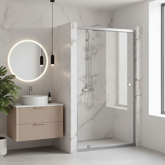 Rea Primo Swing 100 Chrome Shower Door