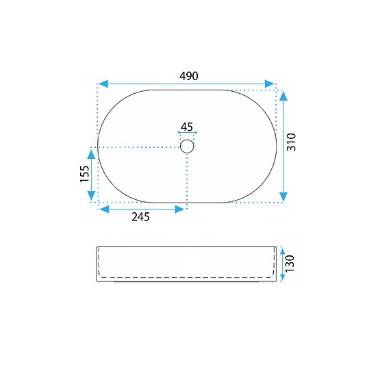Rea Vanda Baby Blue Matt Furniture Washbasin