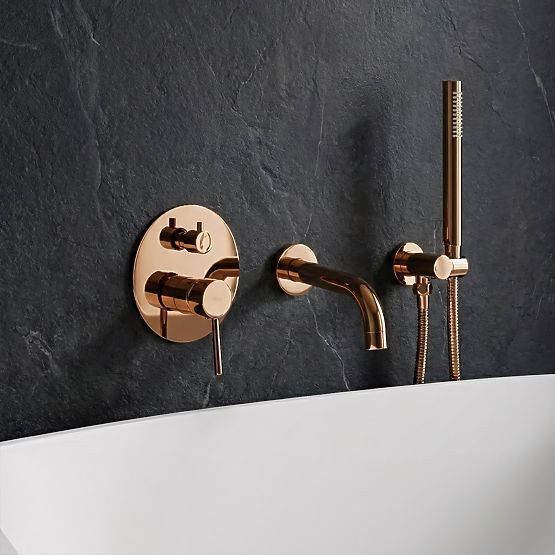 Recessed Bath Mixer Rea Lungo Copper + Box