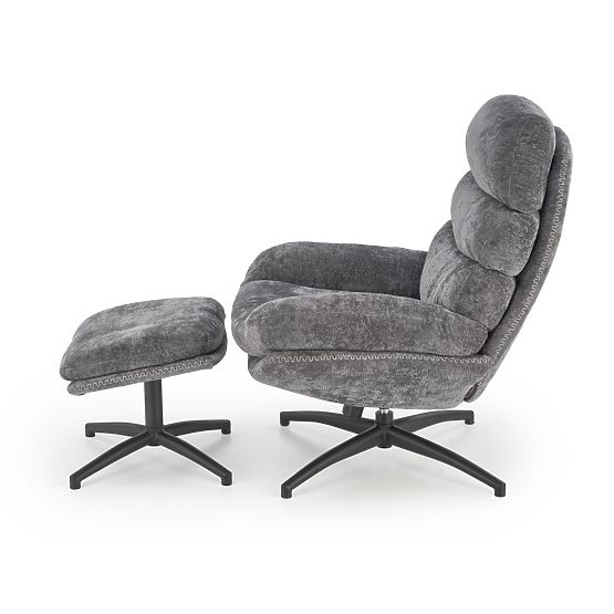 Recliner Chair DARIO with Footrest and Rocking Function, Gray (1p=1pc)