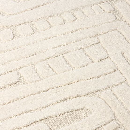 Rectangular Carpet Sophia, Tufted, Cotton, Cream, Carpet Size: 120x180