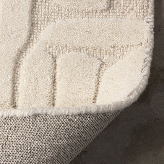 Rectangular Carpet Sophia, Tufted, Cotton, Cream, Carpet Size: 120x180