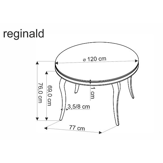 REGINALD_2 Round Table Top - Black Glass, Legs - Gold