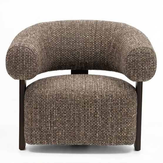 Relaxation Chair Maribel Brown-Cream/Walnut, Rounded Shapes