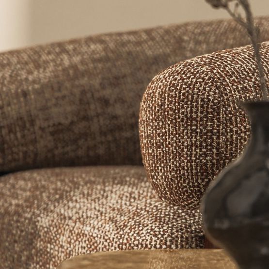 Relaxation Chair Maribel Brown-Cream/Walnut, Rounded Shapes