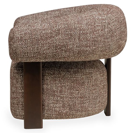 Relaxation Chair Maribel Brown-Cream/Walnut, Rounded Shapes
