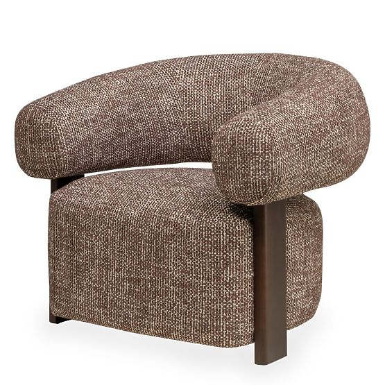 Relaxation Chair Maribel Brown-Cream/Walnut, Rounded Shapes