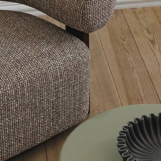 Relaxation Chair Maribel Brown-Cream/Walnut, Rounded Shapes