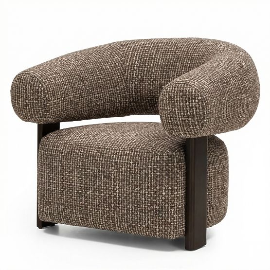 Relaxation Chair Maribel Brown-Cream/Walnut, Rounded Shapes